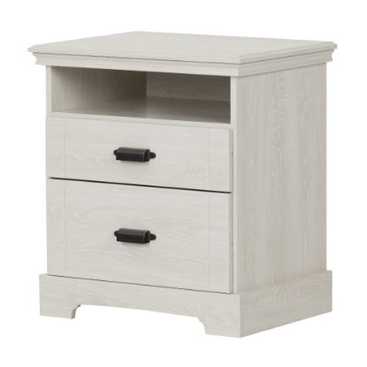 Picture of South Shore Avilla 2-Drawer Nightstand, 25inH x 24-1/2inW x 17-1/2inD, Winter Oak