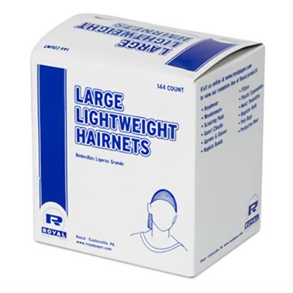 Picture of Royal Paper Products Nylon Hairnets, Black, Pack Of 20 Hairnets