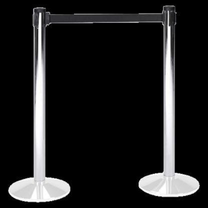 Picture of Tatco Adjusta-Tape Chrome Crowd Control Stanchions, 40inH, Chrome, Box Of 2