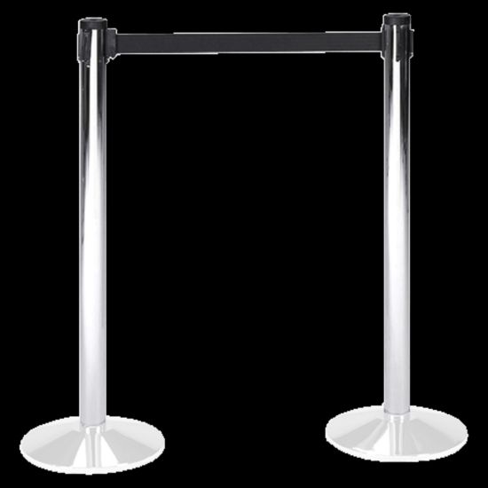 Picture of Tatco Adjusta-Tape Chrome Crowd Control Stanchions, 40inH, Chrome, Box Of 2