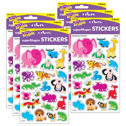 Picture of Trend superShapes Stickers, Awesome Animals, 160 Stickers Per Pack, Set Of 6 Packs