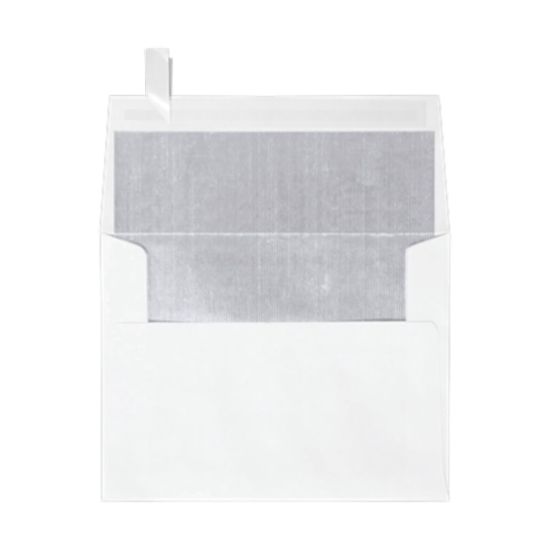 Picture of LUX Invitation Envelopes, A2, Peel & Press Closure, Silver/White, Pack Of 50