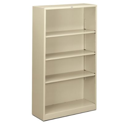 Picture of HON Brigade Steel Modular Shelving Bookcase, 4 Shelves, 60inH x 34-1/2inW x 12-5/8inD, Putty