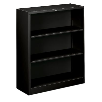 Picture of HON Brigade Steel Bookcase, 3 Shelves, Black