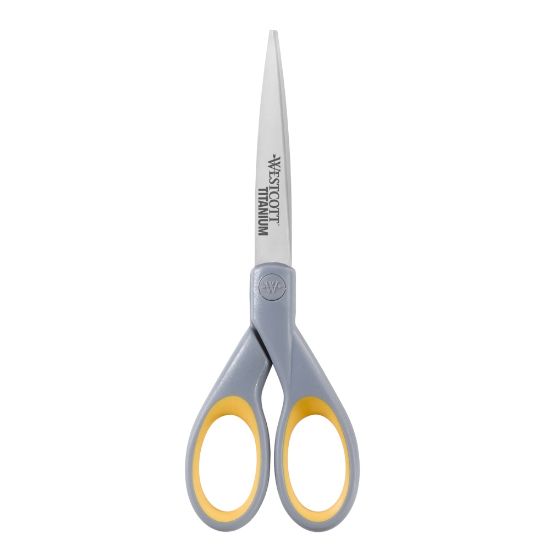 Picture of Westcott Titanium Bonded Scissors, 7in, Straight, Gray/Yellow