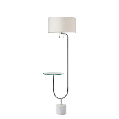 Picture of Adesso Sloan Shelf Floor Lamp, 65inH, White Marble Base/White Fabric Shade