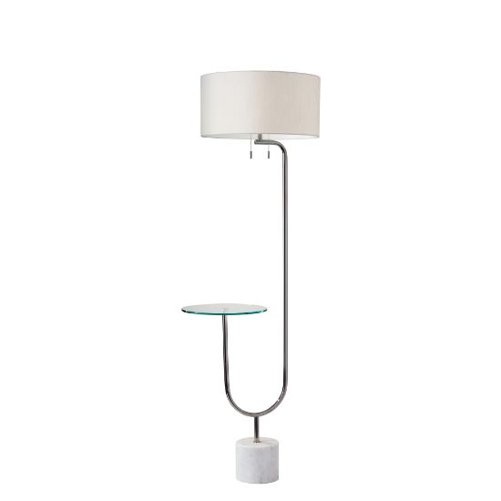 Picture of Adesso Sloan Shelf Floor Lamp, 65inH, White Marble Base/White Fabric Shade