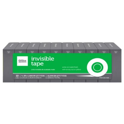 Picture of Office Depot Brand Invisible Tape Refills, 3/4in x 1,000in, Pack Of 10