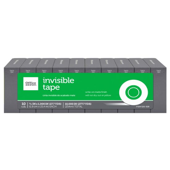 Picture of Office Depot Brand Invisible Tape Refills, 3/4in x 1,000in, Pack Of 10