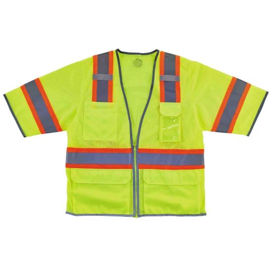 Picture of Ergodyne GloWear Safety Vest, 2-Tone Hi-Vis Surveyor 8346Z, Class 3, 2X/3X, Lime