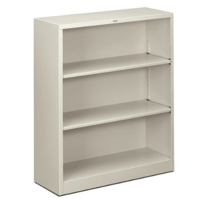 Picture of HON Brigade 3 Shelf Transitional Modular Shelving Bookcase, 41inH x 34-1/2inW x 12-5/8inD, Light Gray