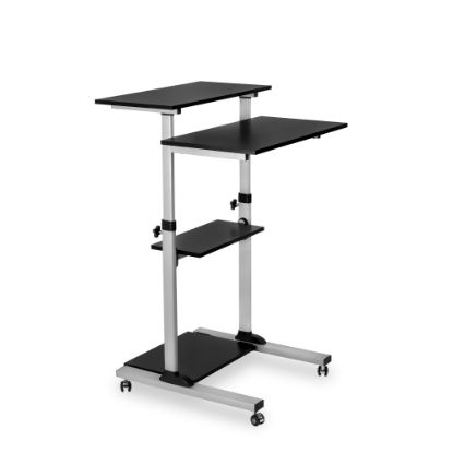 Picture of Mount-It! MI-7940 Mobile 37inW Stand-Up Desk, Silver