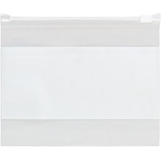 Picture of Partners Brand 3 Mil Slide Seal Reclosable White Block Poly Bags, 16in x 12in, Clear, Case Of 100