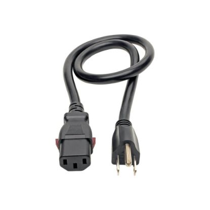 Picture of Eaton Tripp Lite Series Computer Power Cord, NEMA 5-15P to Locking C13 - Heavy-Duty, 15A, 125V, 14 AWG, 2 ft. (0.61 m), Black - Power cable - power IEC 60320 C13 locking to NEMA 5-15P (M) - AC 125 V - 15 A - 2 ft - black