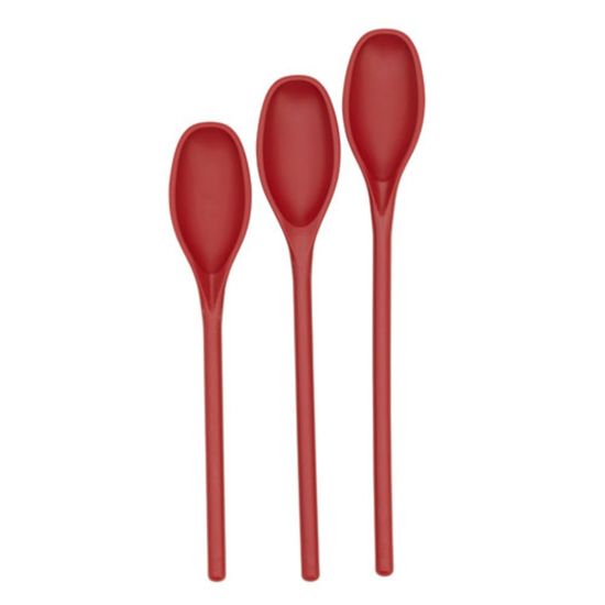 Picture of Good Cook Mixing Spoons, Assorted Sizes, Red, Pack Of 3 Spoons