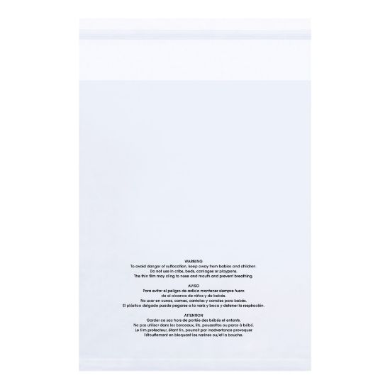 Picture of Partners Brand 1.5 Mil Resealable Suffocation Warning Poly Bags, 9in x 12in, Clear, Case Of 1000