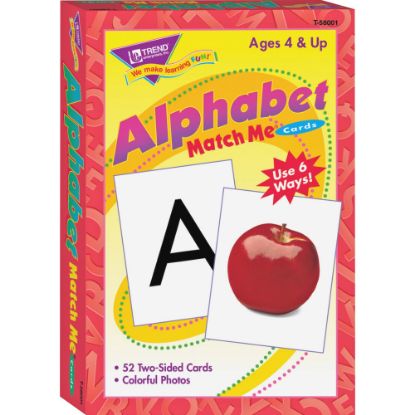 Picture of Trend Alphabet Match Me Flash Cards, 3in x 4in, Pack Of 52 Cards