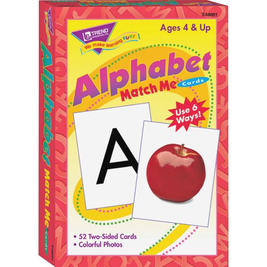 Picture of Trend Alphabet Match Me Flash Cards, 3in x 4in, Pack Of 52 Cards