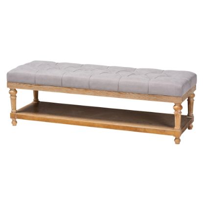 Picture of Baxton Studio Linda Storage Bench, Gray/Graywash