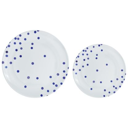 Picture of Amscan Round Hot-Stamped Plastic Plates, Bright Blue, Pack Of 20 Plates