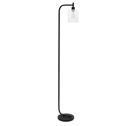 Picture of Simple Designs Iron Floor Lamp, 67inH, Black Base/Clear Shade