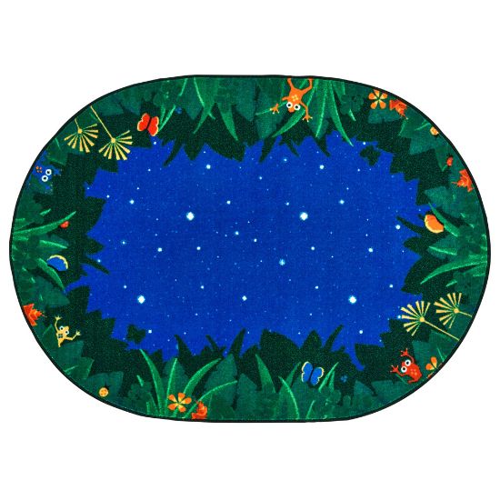 Picture of Carpets for Kids Premium Collection Peaceful Tropical Night Activity Rug, 8ft x 12ft, Blue