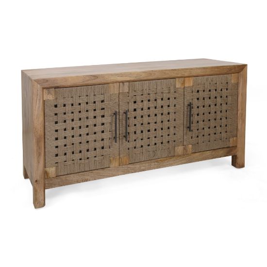 Picture of Coast to Coast Braden Wood Credenza/Sideboard, 29inH x 57inW x 17inD, Augustine Brown/Jute