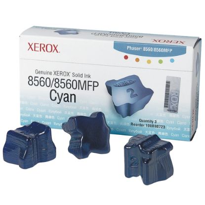 Picture of Xerox 8560 Phaser High-Yield Cyan Solid Ink, Pack Of 3, 108R00723