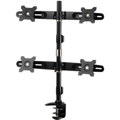 Picture of Amer Mounts Clamp Based Quad Monitor Mount for four 15in-24in LCD/LED Flat Panel Screens - Supports up to 17.6lb monitors, +/- 20 degree tilt, and VESA 75/100