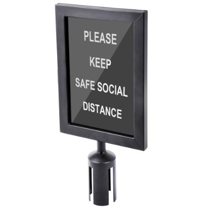 Picture of CSL Double-Sided Sign Holder For 6ft Stanchion, Black