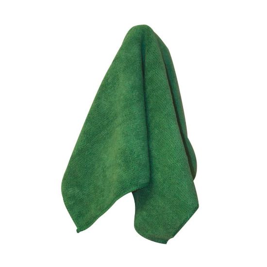 Picture of Microfiber Technologies All-Purpose Microfiber Cleaning Cloths, 16in x 16in, Green, 12 Cloths Per Bag, Case Of 15 Bags