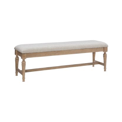 Picture of Powell Lund Upholstered Bench, Natural/Light Gray