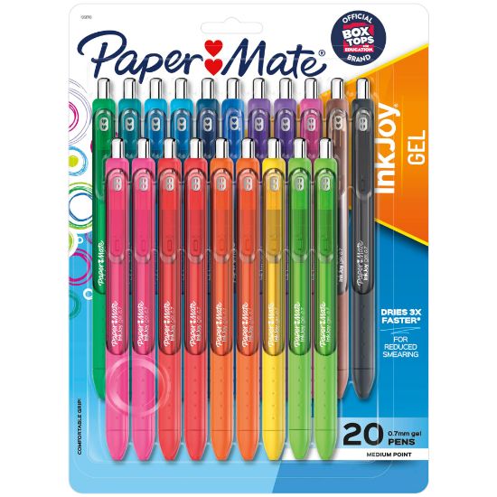 Picture of Paper Mate InkJoy Gel Pens, Medium Point, 0.7 mm, Assorted Colors, Pack Of 20