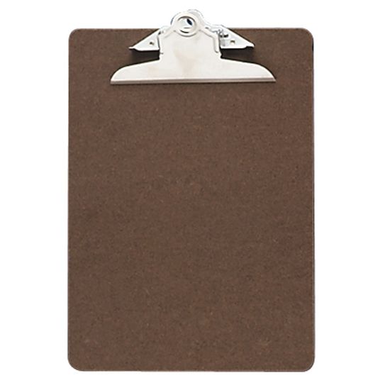 Picture of OIC 100% Recycled Hardboard Clipboard, Memo Size, 6in x 9in, Brown