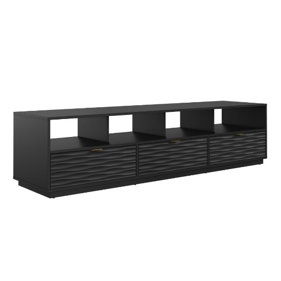 Picture of Sauder Morgan Main Entertainment Credenza with Drawers, 19-3/8inH x 80inW x 20inD, Black