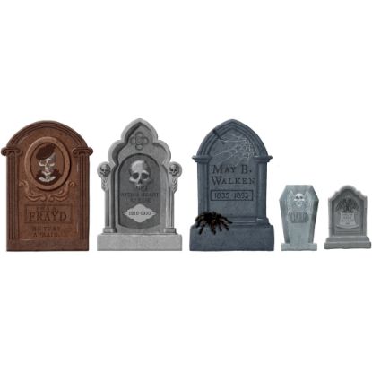 Picture of Amscan Halloween Foam Tombstones, Multicolor, Pack Of 5 Tombstones