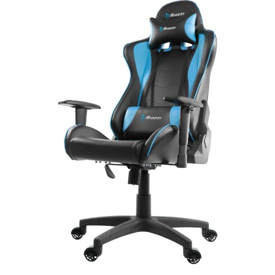 Picture of Arozzi Forte Ergonomic Faux Leather High-Back Gaming Chair, Black/Blue