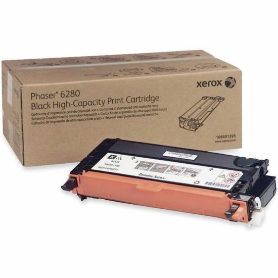 Picture of Xerox 6280 Black High Yield Toner Cartridge, 106R01395