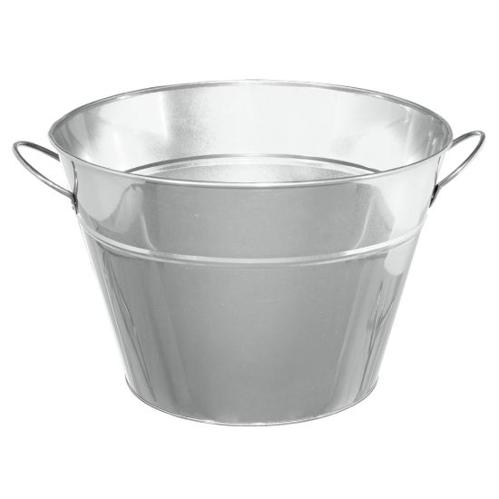 Picture of Amscan Metal Party Tub, 10-1/4in x 15-1/4in, Silver