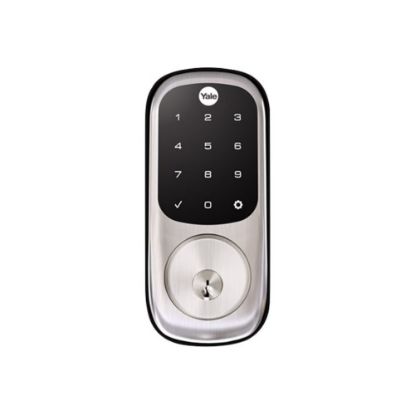 Picture of Yale Real Living YRD226 Assure Lock Touchscreen Deadbolt - Door lock - key, electronic - smart lock - 5 pins - touch keypad - Wi-Fi - satin nickel