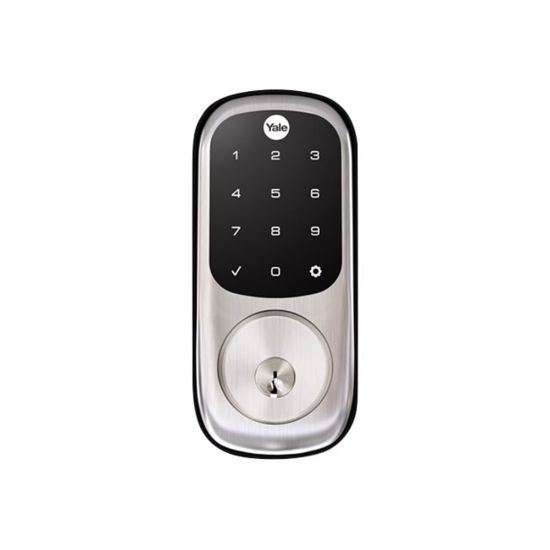 Picture of Yale Real Living YRD226 Assure Lock Touchscreen Deadbolt - Door lock - key, electronic - smart lock - 5 pins - touch keypad - Wi-Fi - satin nickel