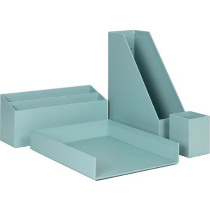 Picture of U Brands 4-Piece Desk Organization Kit, Teal