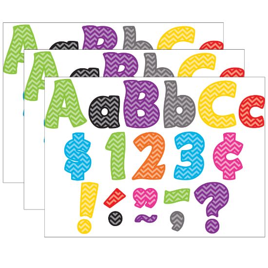 Picture of Teacher Created Resources Letters, 4in, Chevron Funtastic Combo Pack, Set Of 3 Packs