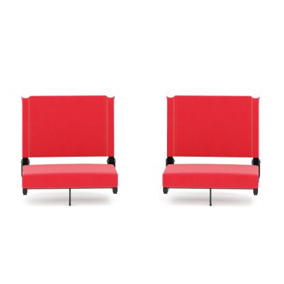 Picture of Flash Furniture Grandstand Comfort Seats, Red/Black, Set Of 2 Seats