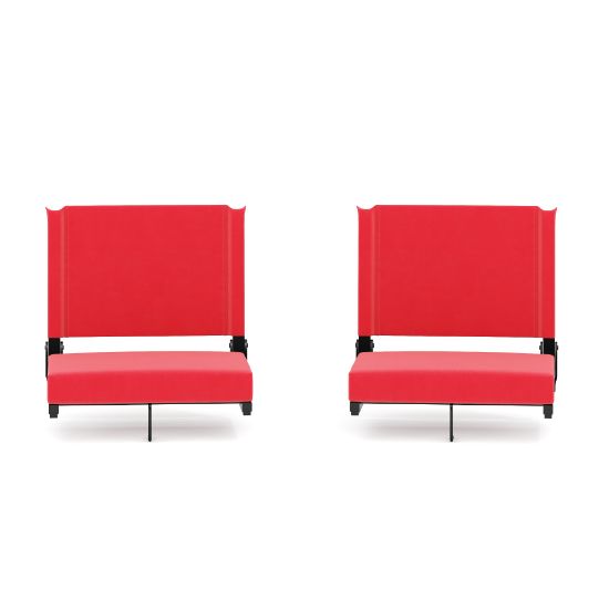 Picture of Flash Furniture Grandstand Comfort Seats, Red/Black, Set Of 2 Seats