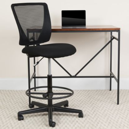 Picture of Flash Furniture Ergonomic Mesh Mid-Back Drafting Chair, Black