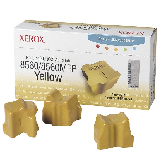 Picture of Xerox 8560 Yellow Solid Ink Sticks, Pack Of 3, 108R00725