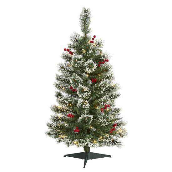 Picture of Nearly Natural Frosted Swiss Pine Artificial Christmas Tree, 3'H