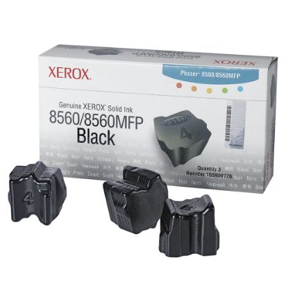 Picture of Xerox 8560 Phaser Black Solid Ink, Pack Of 3, 108R00726