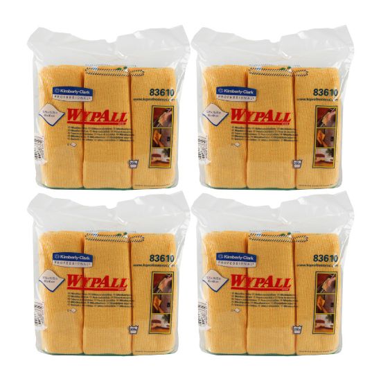 Picture of Wypall Microfiber Cloths - General Purpose - 15.75in Length x 15.75in Width - 24 / Carton - Eco-friendly, Absorbent, Durable, Launderable, Washable - Yellow